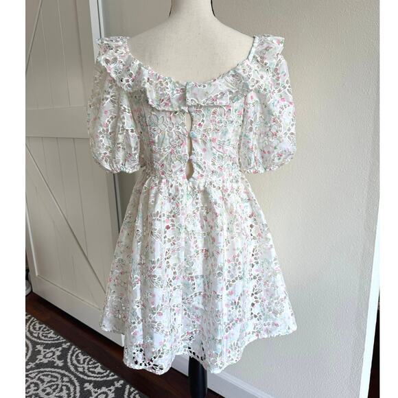 For Love & Lemons NWT Magnolia Pastel Floral Taffeta Mini Dress size XS - Picture 7 of 12